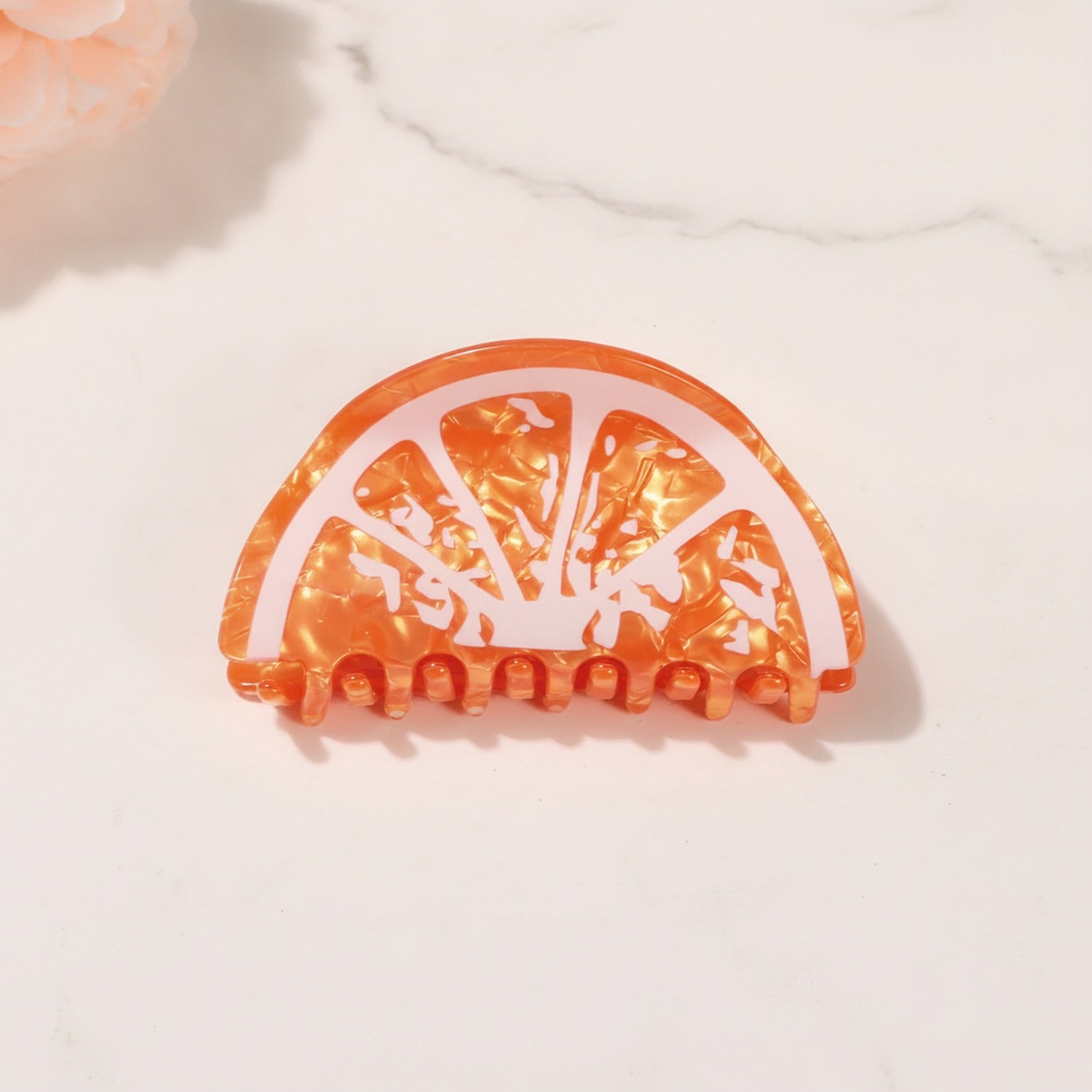 Orange Translucent Citrus Slice Hair Claw