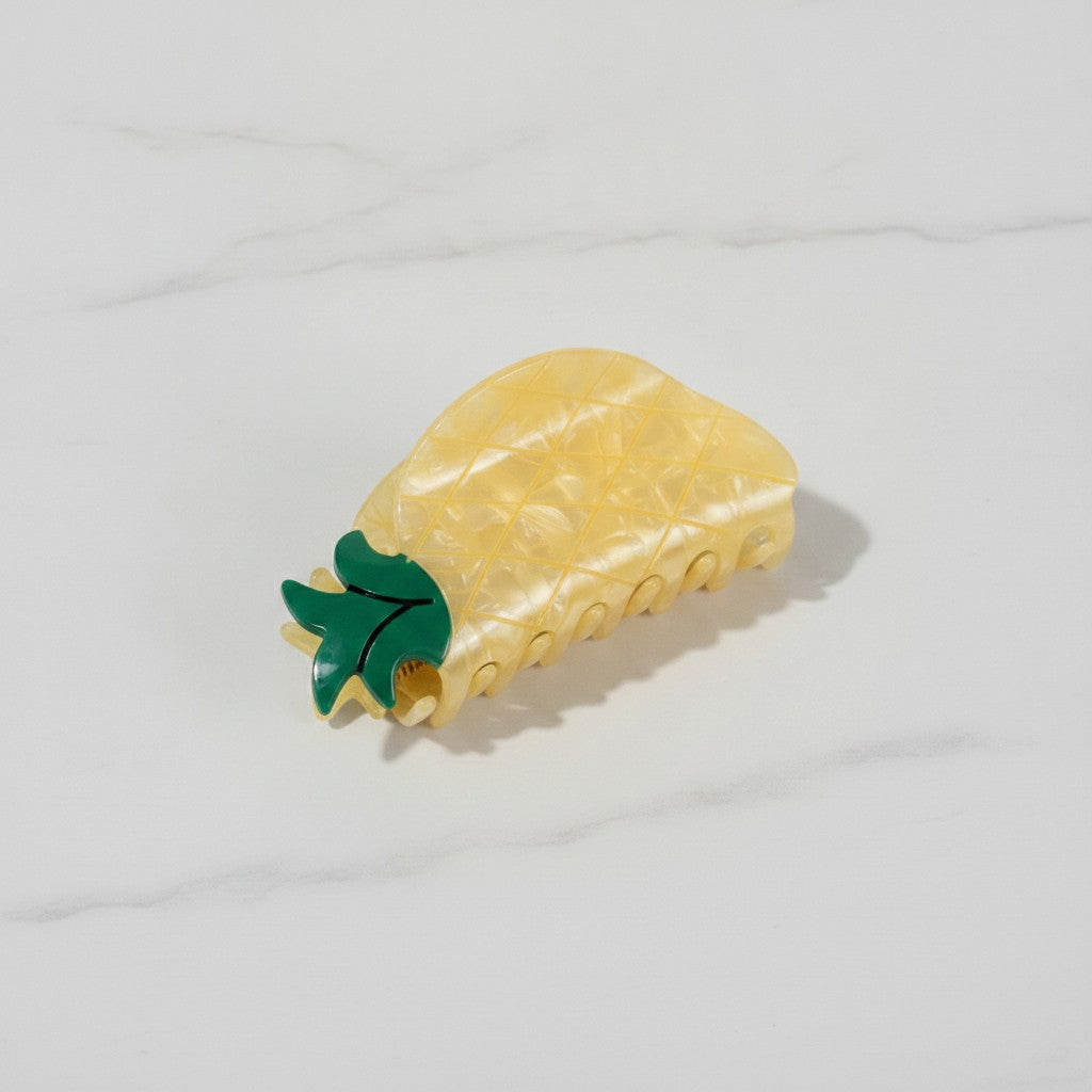 Pineapple Hair Claw With Green Leaf – hair accessories (view 3)