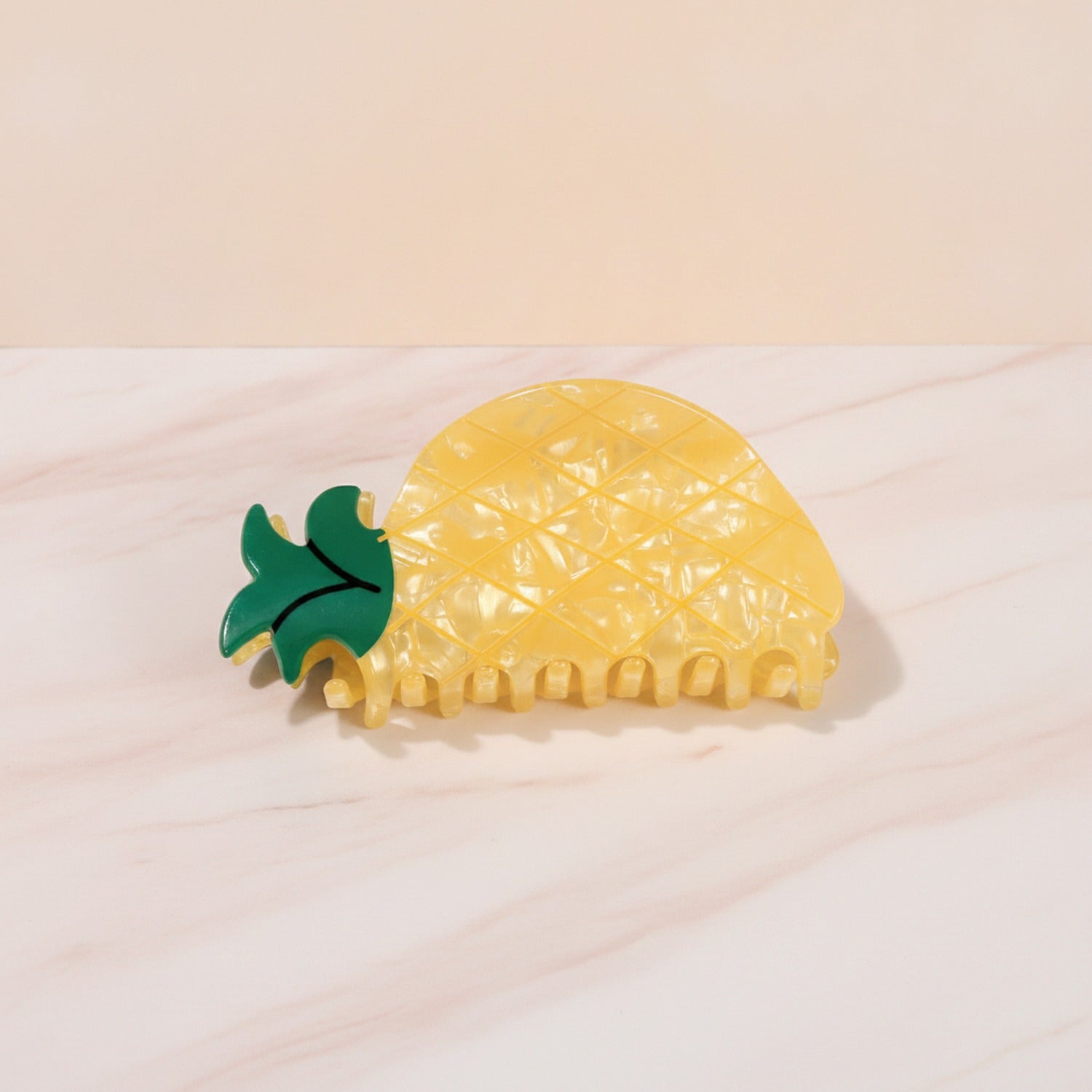Pineapple Hair Claw With Green Leaf