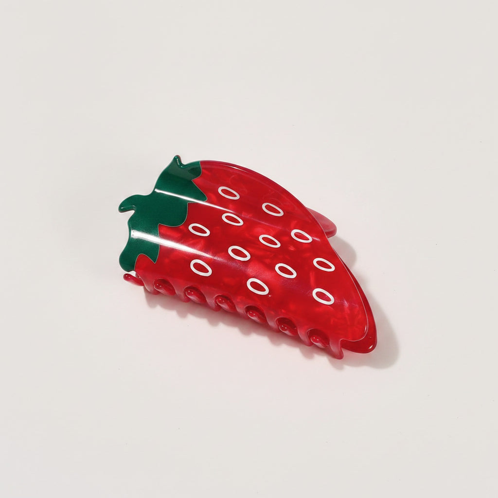Red Strawberry Beaded Hair Claw Clip – hair accessories (view 1)