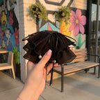 Pleated Flower Hair Claw Clip Pearl - Chiffon Butterfly Hair Clip Black – hair accessories (view 2)