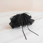 Pleated Flower Hair Claw Clip Pearl - Chiffon Butterfly Hair Clip Black