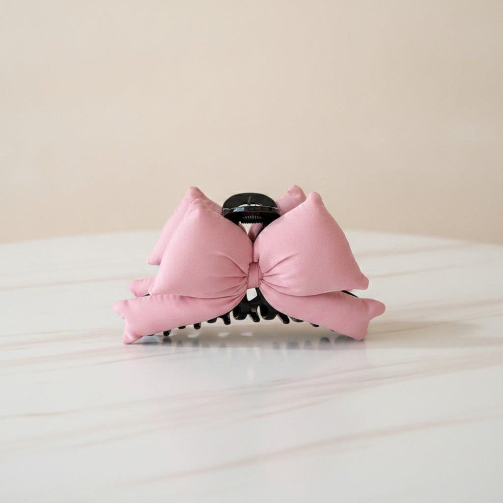 Pink Bow Hair Claw Clip – hair accessories (view 2)
