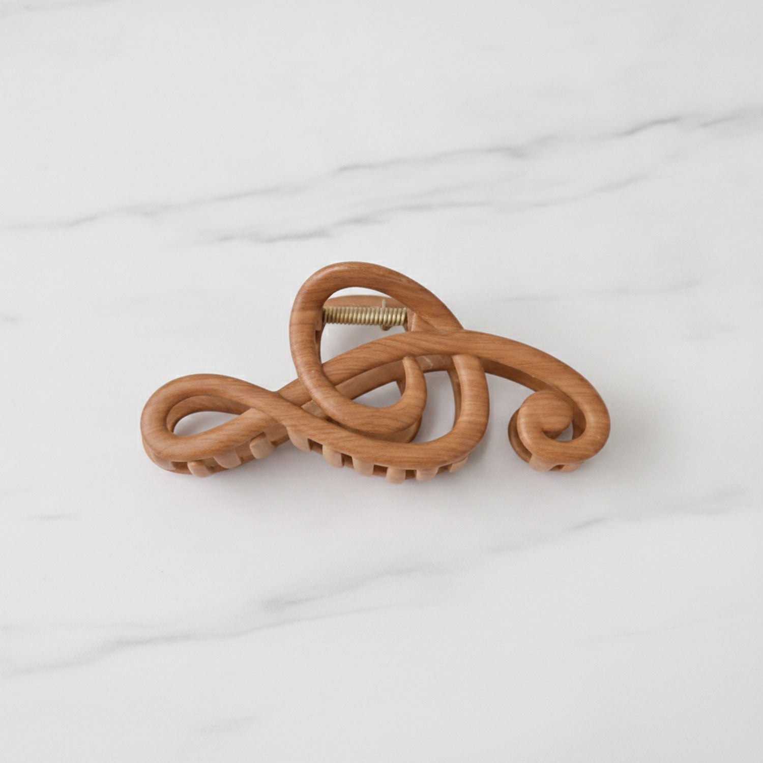 Wooden Treble Clef Music Hair Claw - Wood Grain Music Note Hair Clip