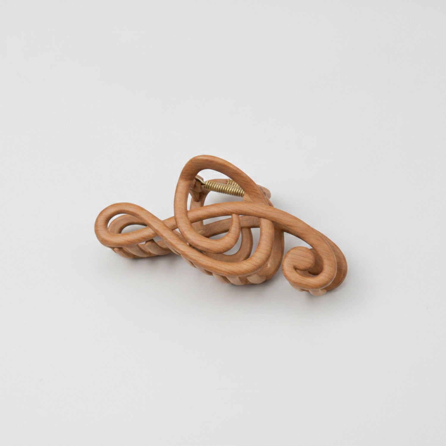Wooden Treble Clef Music Hair Claw - Wood Grain Music Note Hair Clip