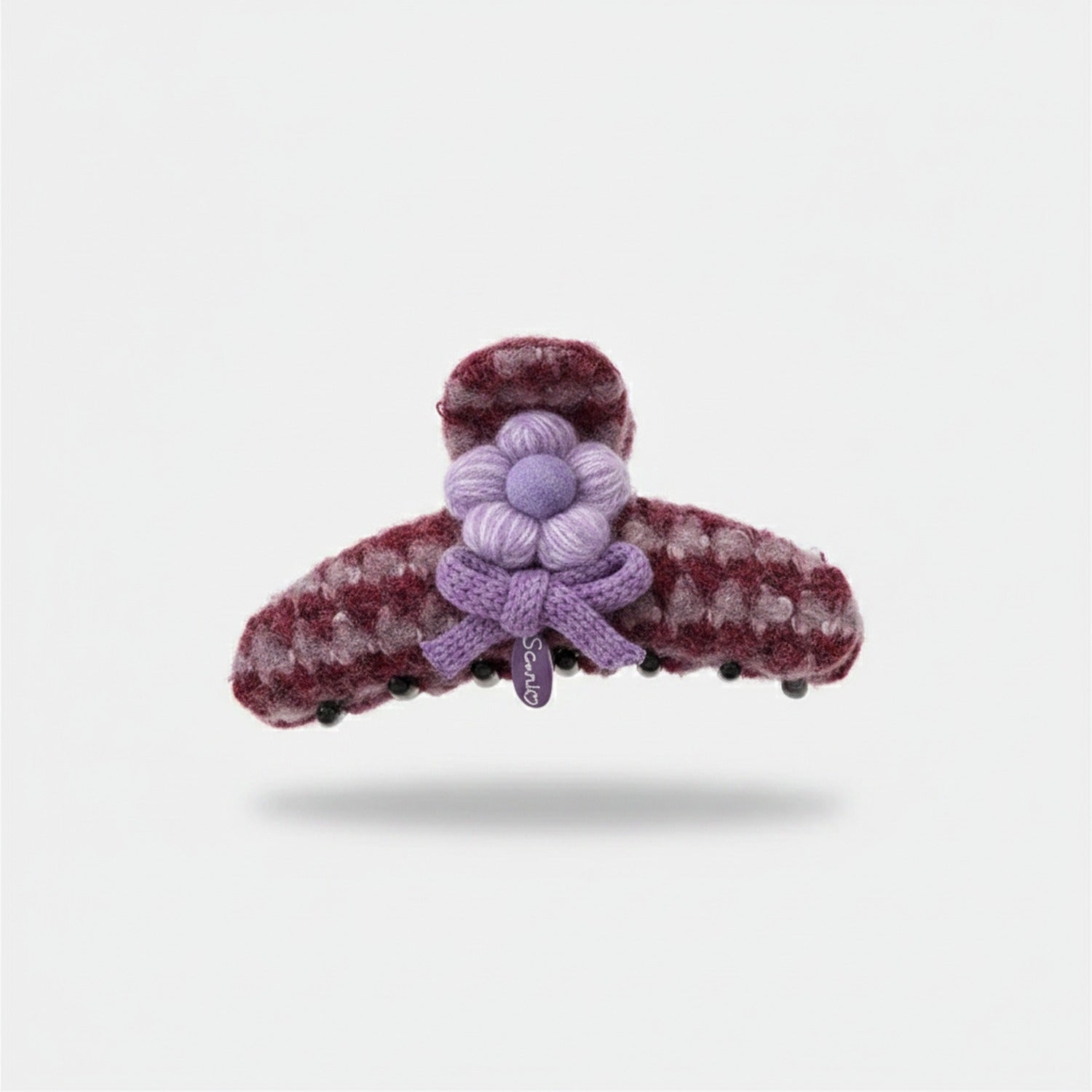 Fuzzy Plush Flower Hair Claw Clip