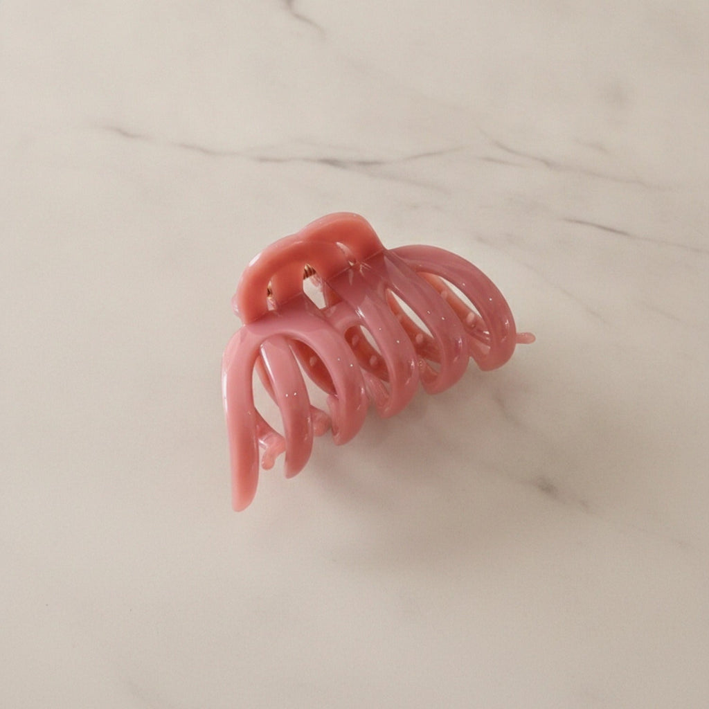 Glossy Hair Claw Clip - Large Pumpkin Claw Clip Sweet Pink 9cm