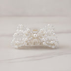 Pearl Beaded Bow Hair Claw Clip – hair accessories (view 2)
