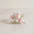 Pink Flower Pearl Hair Claw Clip – hair accessories (view 2)