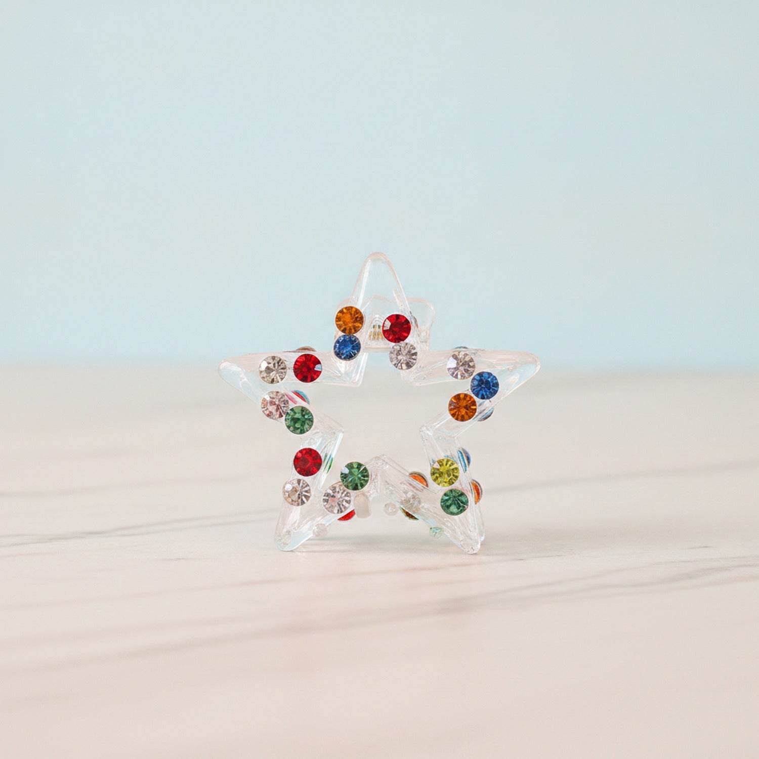 Rainbow Rhinestone Star Hair Claw Clip