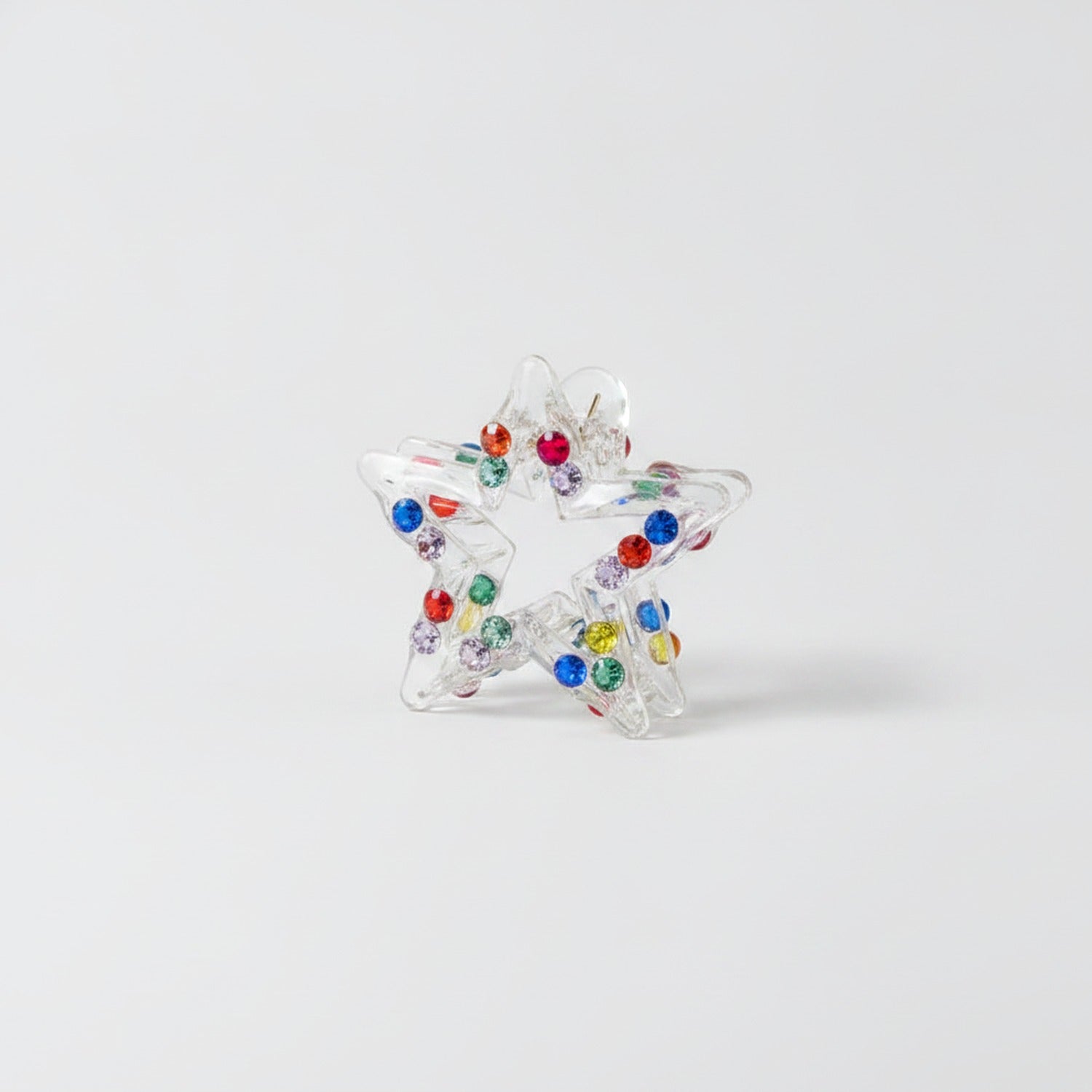Rainbow Rhinestone Star Hair Claw Clip