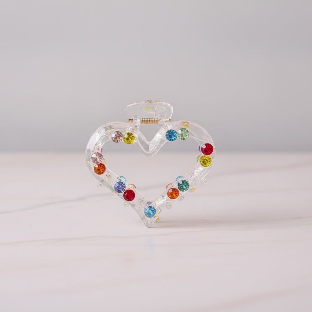 Colorful Beaded Crystal Hair Claw Clip – hair accessories (view 2)