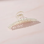 Pearl Beaded Clear Claw Hair Clip – hair accessories (view 2)