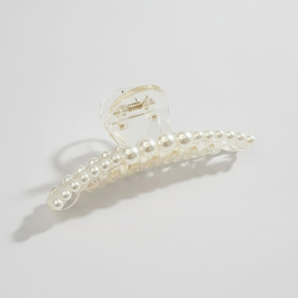 Pearl Beaded Clear Claw Hair Clip – hair accessories (view 1)