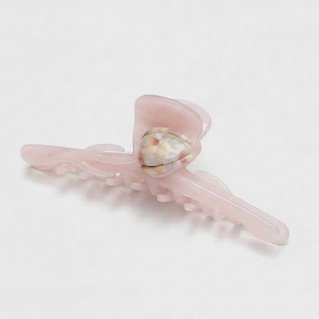 Pearl Shell Translucent Hair Claw - Light Pink 12cm