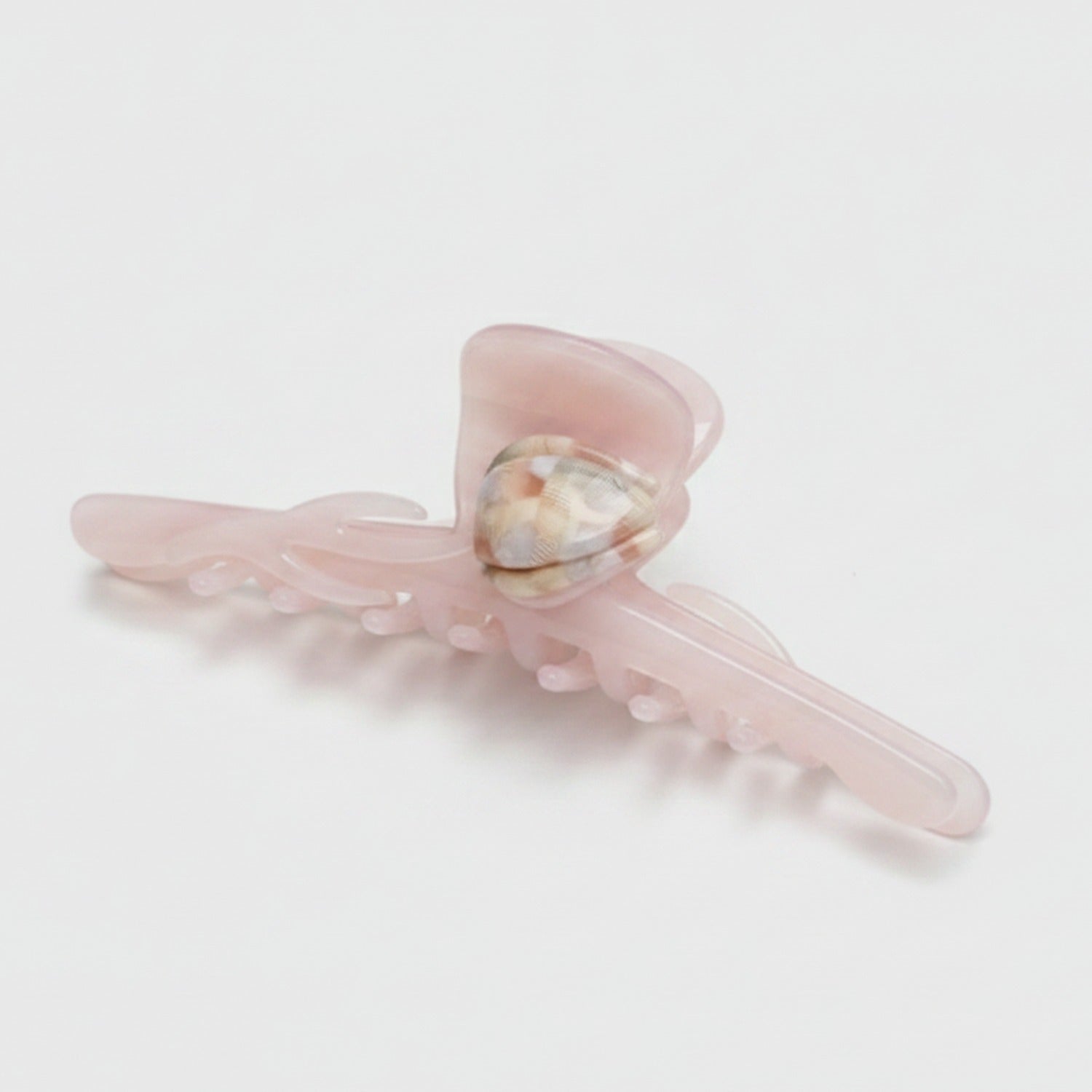 Pearl Shell Translucent Hair Claw - Light Pink 12cm