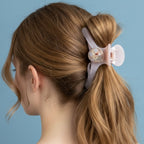 Pearl Shell Translucent Hair Claw - Light Pink 12cm