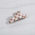 Plaid Hair Claw Clip With Pearl Accents – hair accessories (view 3)