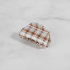 Plaid Hair Claw Clip - Brown & Blue – hair accessories (view 3)