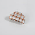 Plaid Hair Claw Clip - Brown & Blue – hair accessories (view 1)