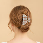 Plaid Hair Claw Clip - Brown & Blue – hair accessories (view 2)