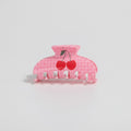 Pink Cherry Heart Hair Claw Clip – hair accessories (view 1)