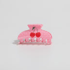 Pink Cherry Heart Hair Claw Clip – hair accessories (view 1)