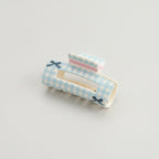 Blue Gingham Hair Claw With Bow Detail – hair accessories (view 1)