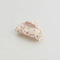 Cream Pink Leopard Print Hair Claw Clip – hair accessories (view 1)
