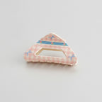 Pink Gingham Hair Claw With Blue Bow Detail – hair accessories (view 1)