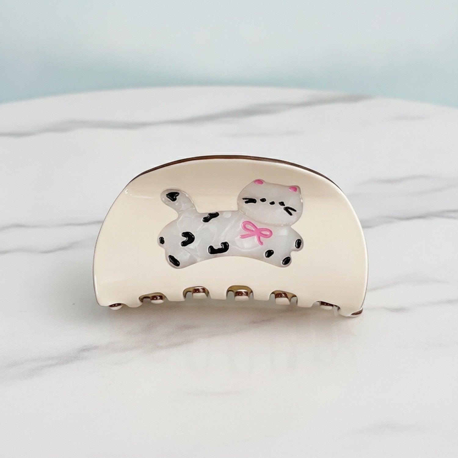 Cute Cat Hair Claw With Pink Bow