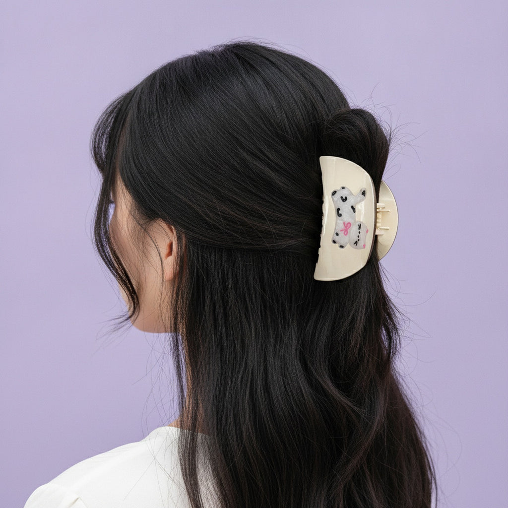 Cute Cat Hair Claw With Pink Bow – hair accessories (view 3)