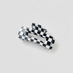 Hair Claw Clip - Black & White Check 10.5cm