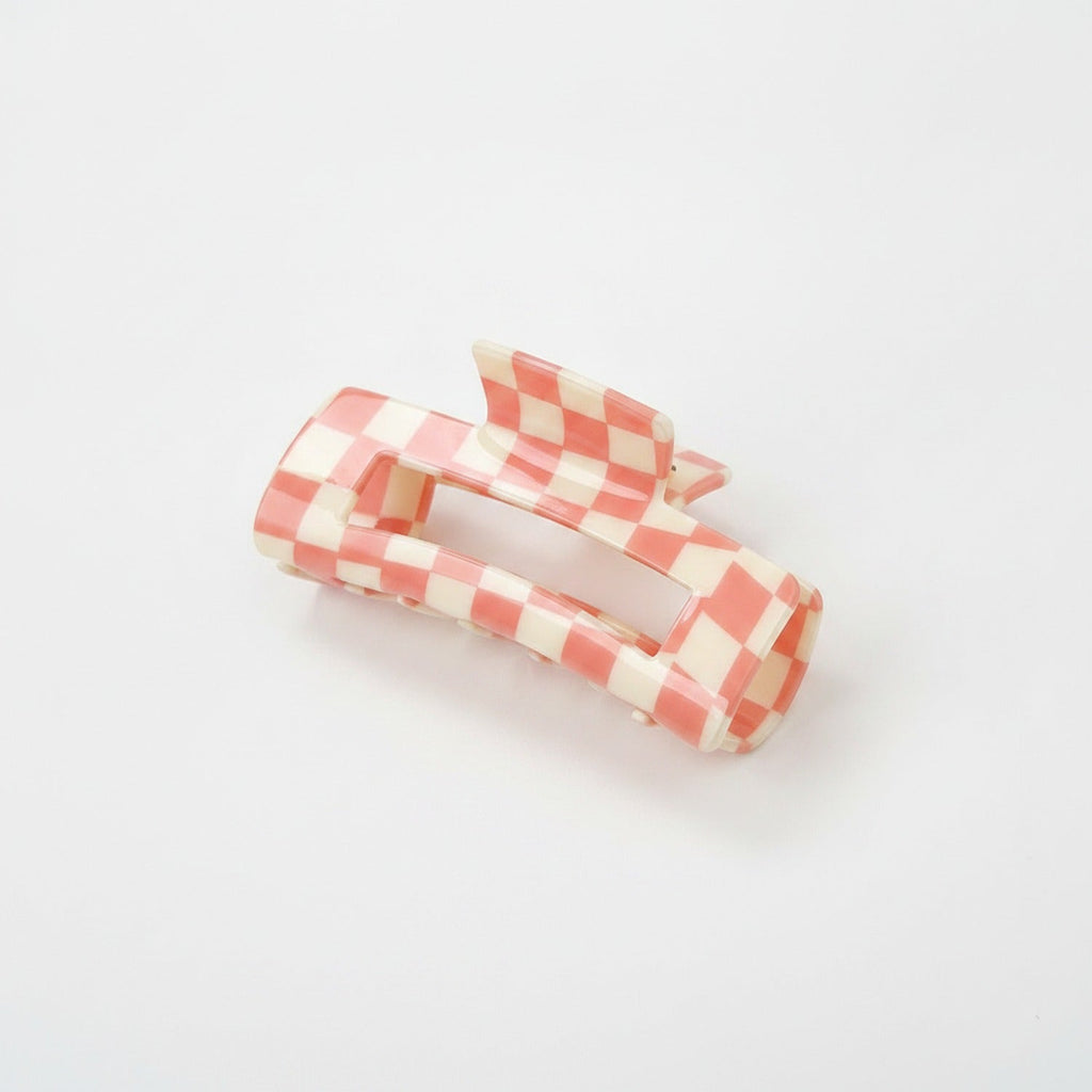 Hair Claw Clip - Pink Plaid