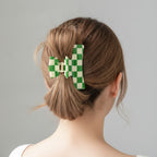 Hair Claw Clip - Green Grid 10.5cm – hair accessories (view 2)