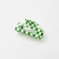 Hair Claw Clip - Green Grid 10.5cm
