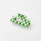 Hair Claw Clip - Green Grid 10.5cm