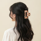 Hair Claw Clip - Camel Check 10.5cm – hair accessories (view 2)