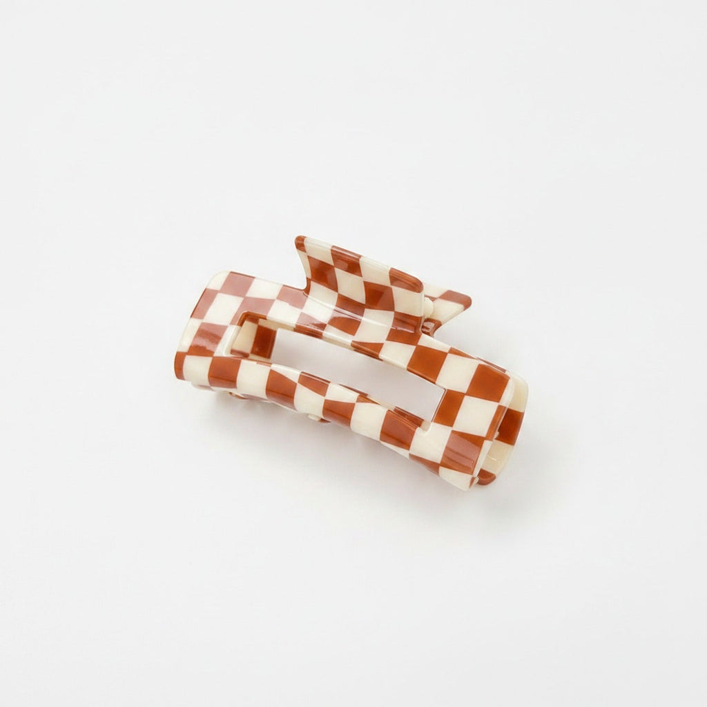 Hair Claw Clip - Camel Check 10.5cm