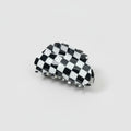 Hair Claws - Black White Grid 8.5cm