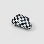 Hair Claws - Black White Grid 8.5cm