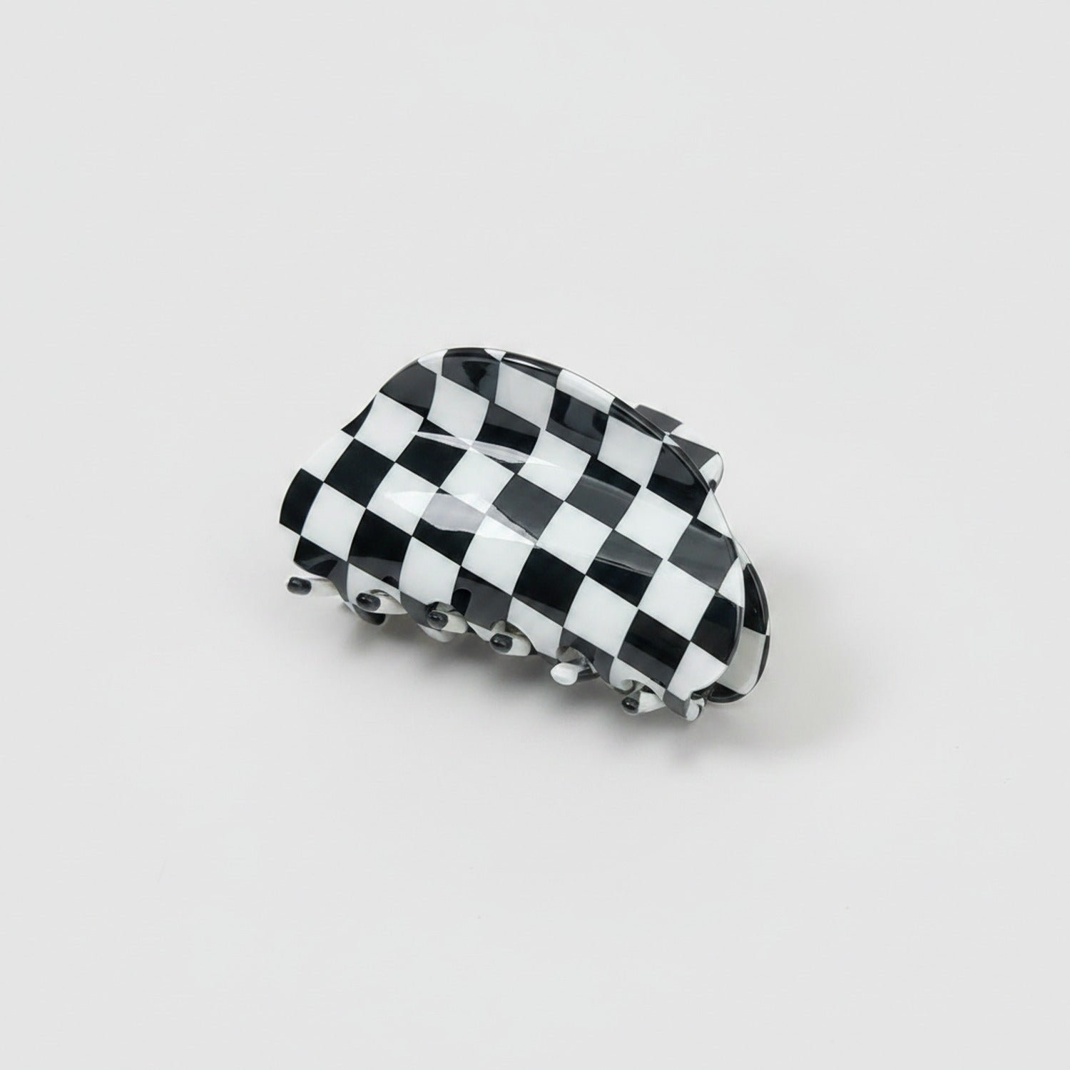 Hair Claws - Black White Grid 8.5cm
