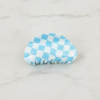 Hair Claws Multi-Pack Set - Blue & White Plaid 8.5cm