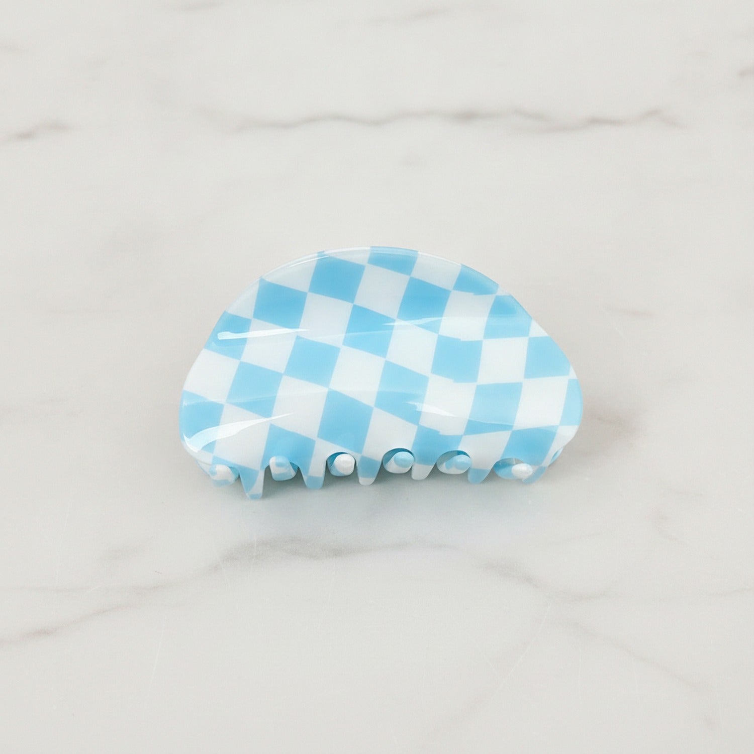 Hair Claws Multi-Pack Set - Blue & White Plaid 8.5cm