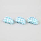 Hair Claws Multi-Pack Set - Blue & White Plaid 8.5cm