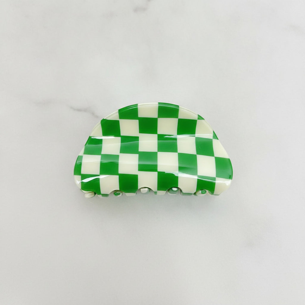 Hair Claws Multi-Pack Set - Green Plaid 8.5cm