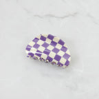 Hair Claws Multi-Pack Set - Purple Grid 8.5cm