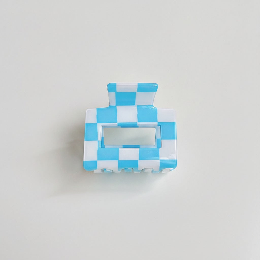 Hair Claws Colorblock Set Pack - Blue White Stripe 5cm – hair accessories (view 1)