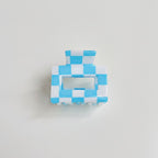 Hair Claws Colorblock Set Pack - Blue White Stripe 5cm – hair accessories (view 1)