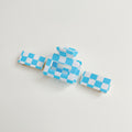 Hair Claws Colorblock Set Pack - Blue White Stripe 5cm